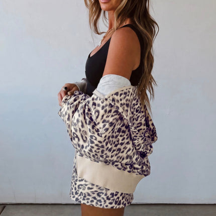 Wild Side Leopard Hoodie & Shorts Set