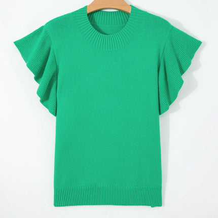 Alexis Ruffle Short Sleeve Sweater