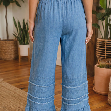 Taytum Wide Leg Chambray Pants
