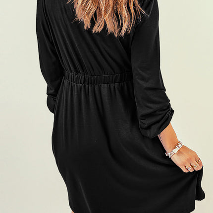 Julianna Button Up High Waist Long Sleeve Dress