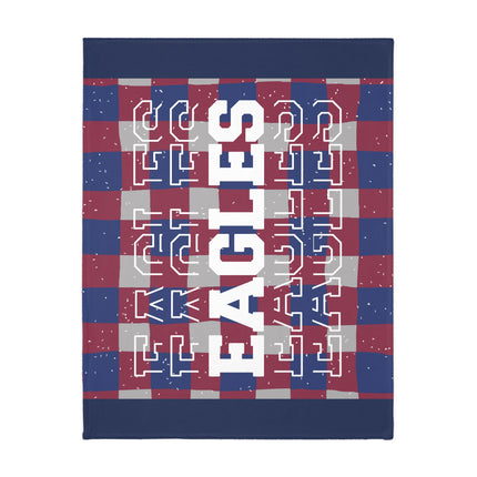 Eagles Plaid Velveteen Throw Blanket — Soft Two-Sided Microfiber
