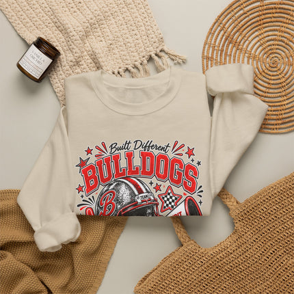 Bulldogs Game Day Crewneck Sweatshirt – Football Helmet & Megaphone Team Spirit