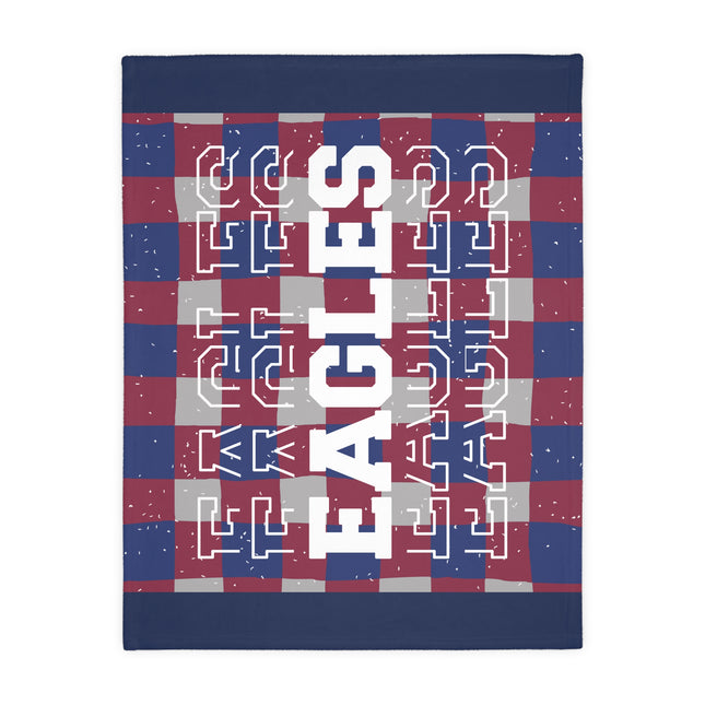 Eagles Plaid Velveteen Throw Blanket — Soft Two-Sided Microfiber
