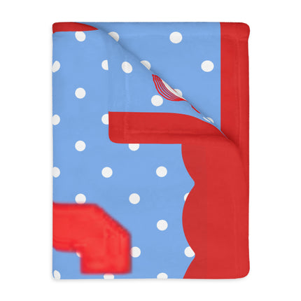 Custom Cardinals Microfiber Blanket – Red & Blue Polka-Dot School Mascot Throw