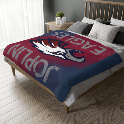 Joplin Eagles Velveteen Throw Blanket — Reversible Team Logo Microfiber Blanket