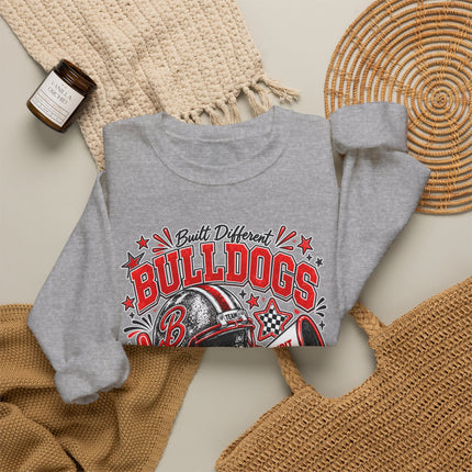 Bulldogs Game Day Crewneck Sweatshirt – Football Helmet & Megaphone Team Spirit