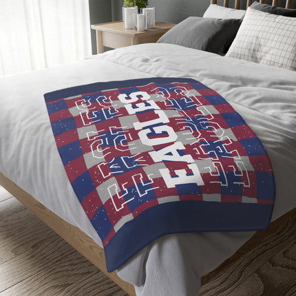 Eagles Plaid Velveteen Throw Blanket — Soft Two-Sided Microfiber