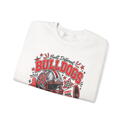 Bulldogs Game Day Crewneck Sweatshirt – Football Helmet & Megaphone Team Spirit
