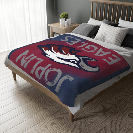 Joplin Eagles Velveteen Throw Blanket — Reversible Team Logo Microfiber Blanket
