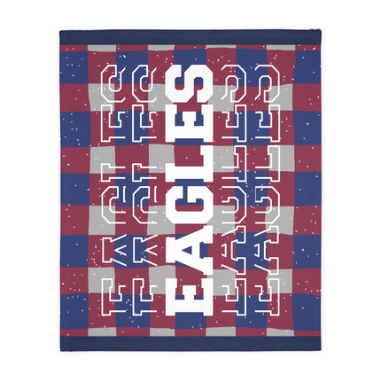 Eagles Plaid Velveteen Throw Blanket — Soft Two-Sided Microfiber