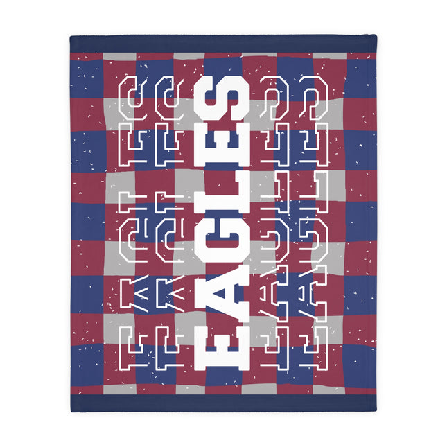 Eagles Plaid Velveteen Throw Blanket — Soft Two-Sided Microfiber