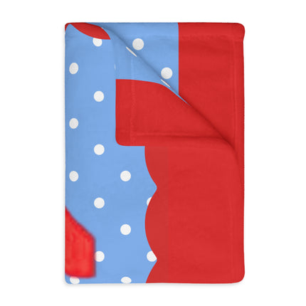 Custom Cardinals Microfiber Blanket – Red & Blue Polka-Dot School Mascot Throw