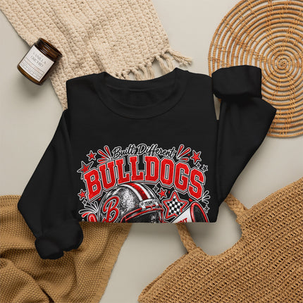 Bulldogs Game Day Crewneck Sweatshirt – Football Helmet & Megaphone Team Spirit