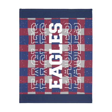 Eagles Plaid Velveteen Throw Blanket — Soft Two-Sided Microfiber