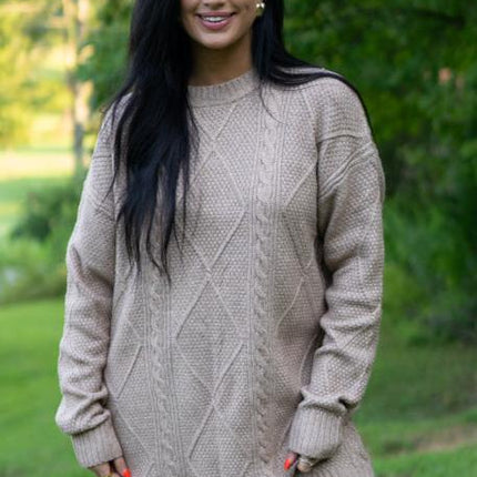 Aura Cable Knit Sweater Dress