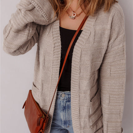 Athena Knit Open Front Chic Cardigan with Pockets