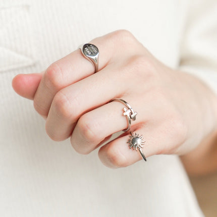 Silver Faith Over Fear Ring