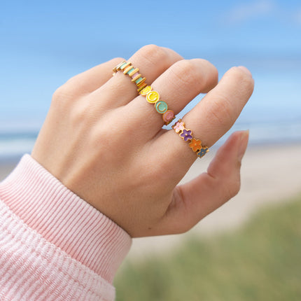 Smiley Enamel Ring