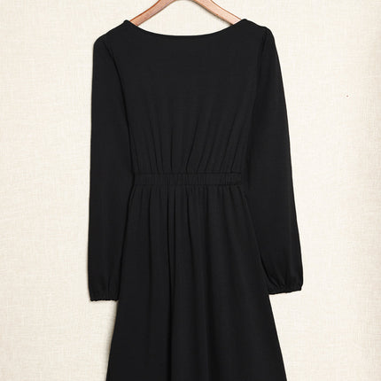 Julianna Button Up High Waist Long Sleeve Dress