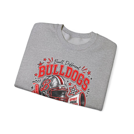 Bulldogs Game Day Crewneck Sweatshirt – Football Helmet & Megaphone Team Spirit
