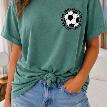 Somebody’s Loud Mouth Soccer Mama Comfort Colors Shirt | Soccer Mom Game Day Tee | Sports Mom Shirt