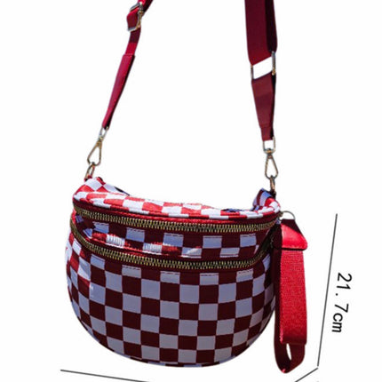 Checkmate Crossbody Bag — Red & White