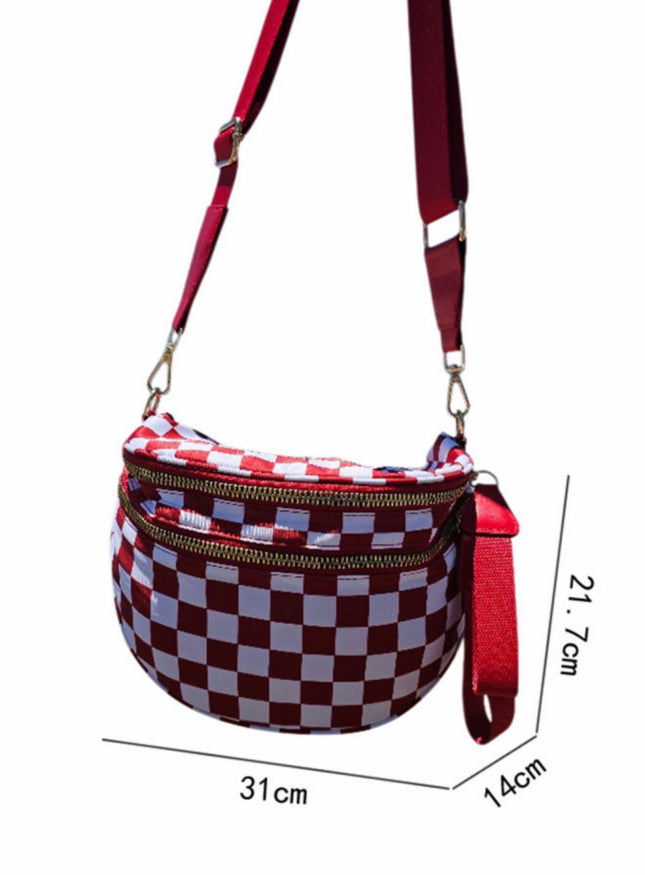 Checkmate Crossbody Bag — Red & White