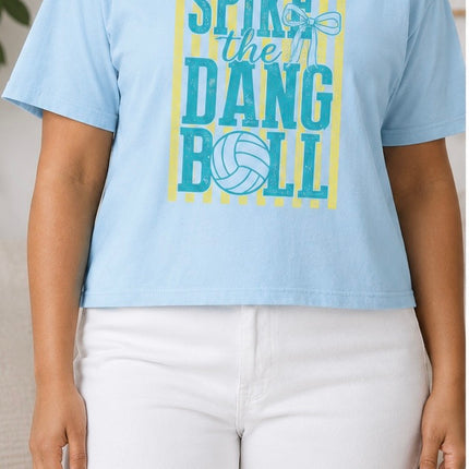Spike the Dang Ball Volleyball T-Shirt | Volleyball Team Spirit Graphic Tee