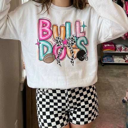 Bright Bulldogs Game Day Graphic Sweatshirt