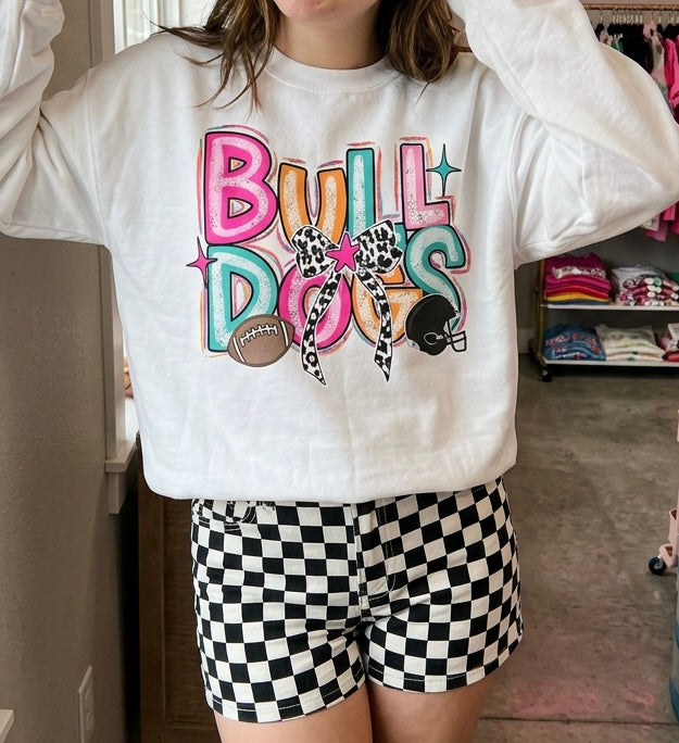 Bright Bulldogs Game Day Graphic Sweatshirt- Adult