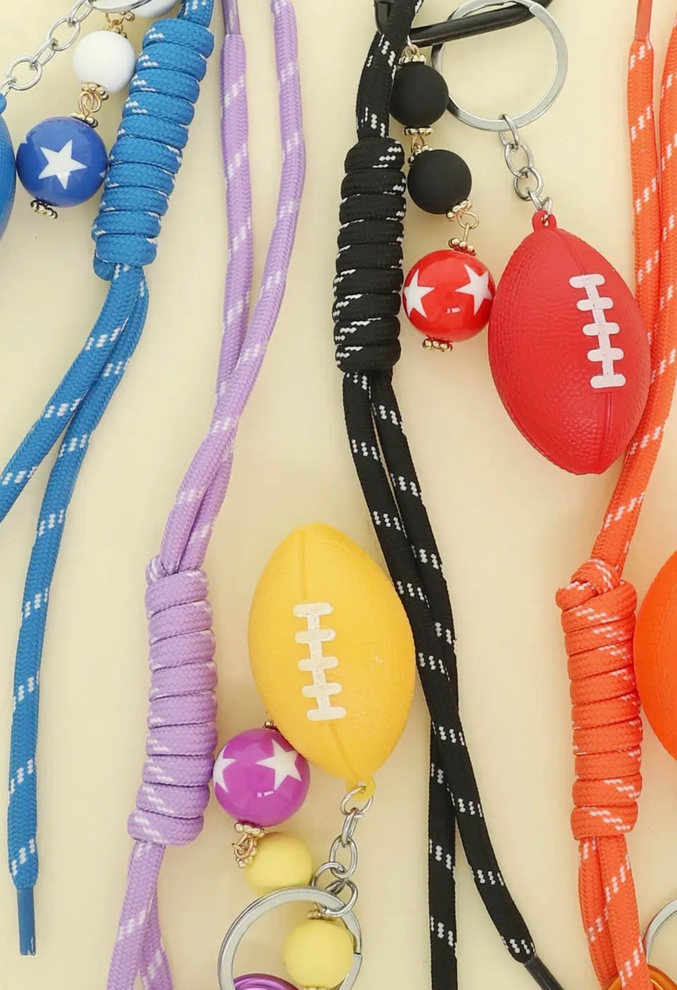 Football Wrist Lanyard Keychain