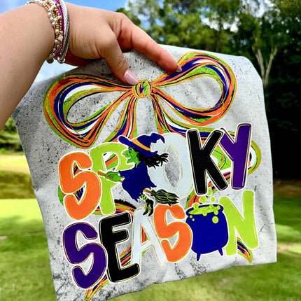 Spooky season bow with witch tee or sweatshirt