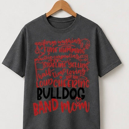 Bulldog Band Mom T-Shirt | Marching Band Mom Shirt | School Spirit Music Parent Tee | Bulldogs Band Shirt