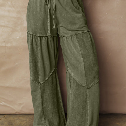 Paisley Leg Patchwork Drawstring Pants