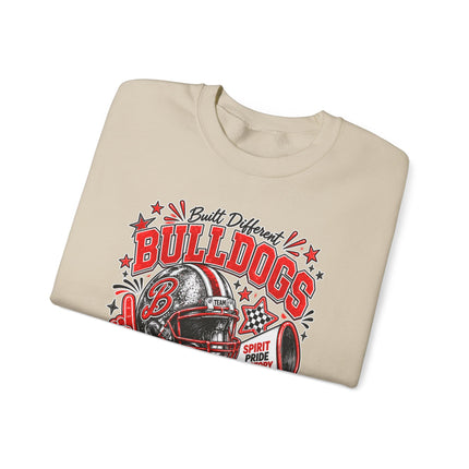 Bulldogs Game Day Crewneck Sweatshirt – Football Helmet & Megaphone Team Spirit