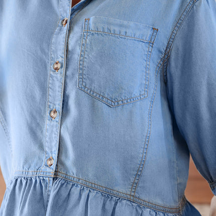 Daphne High Low Chambray Shirt