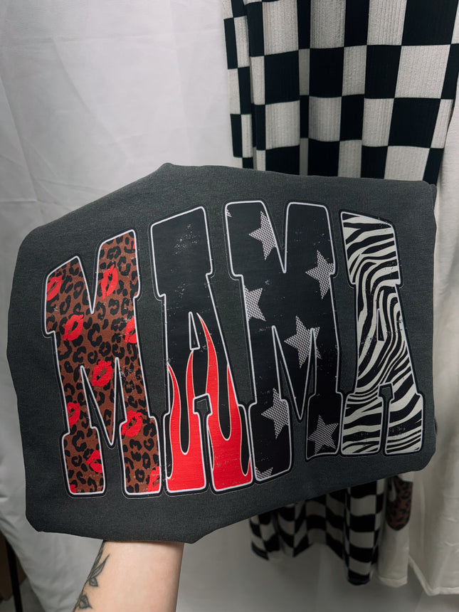 Leopard Lips & Flame Mama – Pepper Tee | Graphic T-Shirt for Moms