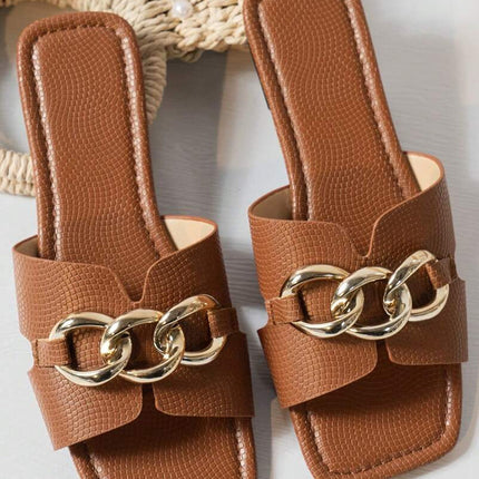 Scarlett Faux Leather Slippers