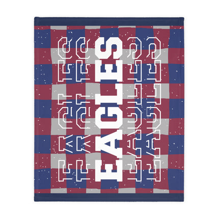Eagles Plaid Velveteen Throw Blanket — Soft Two-Sided Microfiber