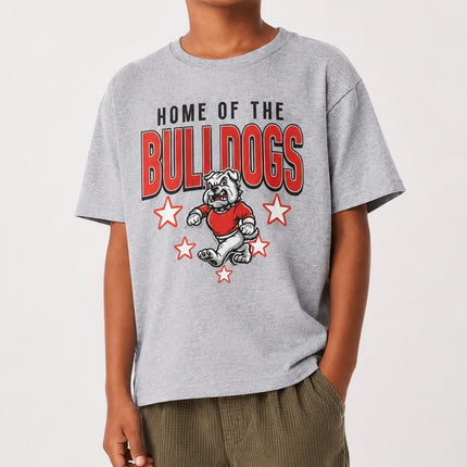 Home of the Bulldogs Mascot Graphic T-Shirt | School Pride Spirit Tee