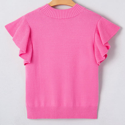 Noelle Ruffle Short Sleeve Sweater