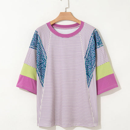 Kyra Patchwork Bracelet Sleeve Blouse