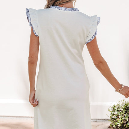 Aleena Ruffle Trim Sleeveless Dress