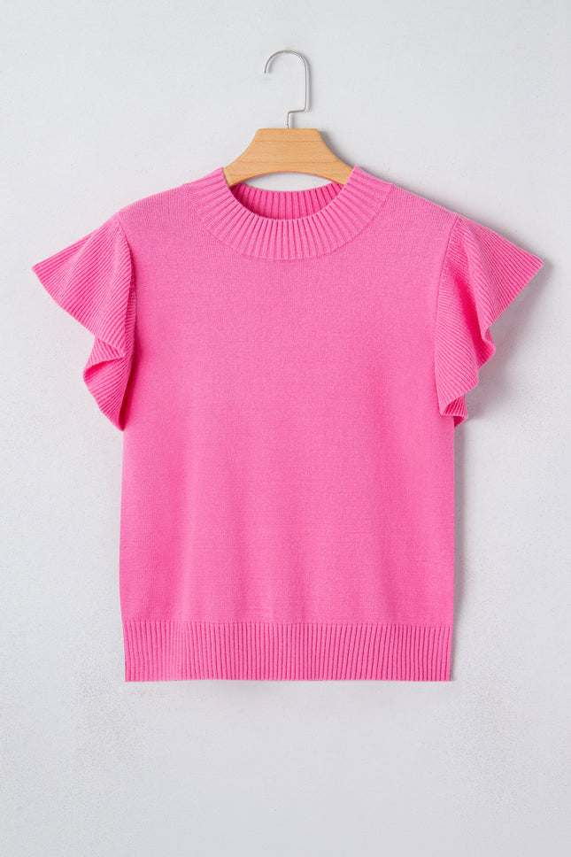 Noelle Ruffle Short Sleeve Sweater