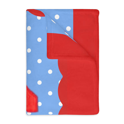 Custom Cardinals Microfiber Blanket – Red & Blue Polka-Dot School Mascot Throw
