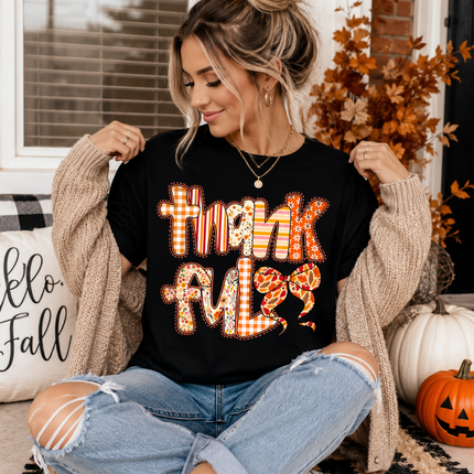 Thankful Patchwork Graphic Tee