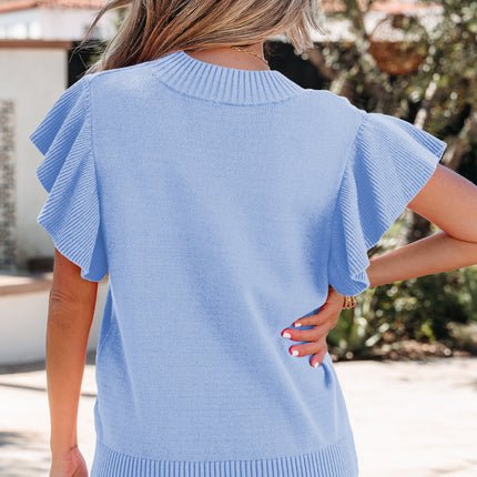 Hadassah Ruffle Short Sleeve Sweater
