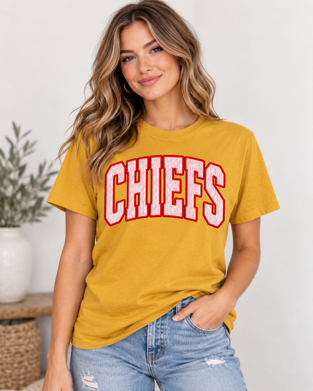 KC Classic Chiefs Varsity Tee ❤️💛