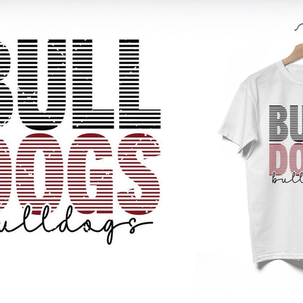 Retro Bulldogs Typography T-Shirt | Vintage School Spirit Shirt | Mascot Pride Graphic Tee