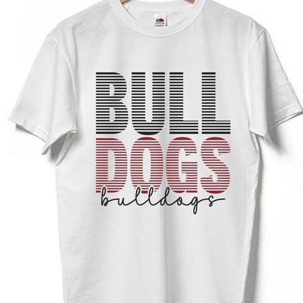 Retro Bulldogs Typography T-Shirt | Vintage School Spirit Shirt | Mascot Pride Graphic Tee